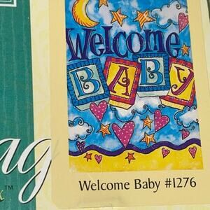 oland Art Welcome Baby House Flag #1276 Nursery Garden Weatherproof 24x36 1276